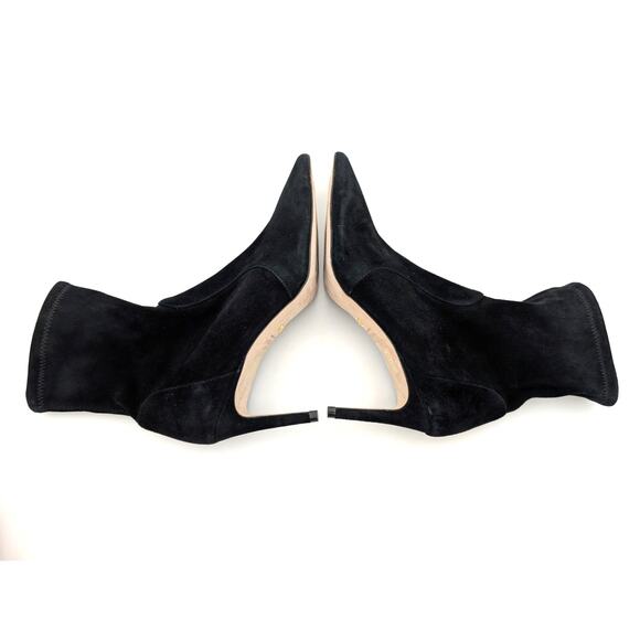 $850 Stuart Weitzman Stuart 75 Stretch Suede Boots Pointed Toe Black Size US7B - Picture 10 of 10